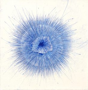 Annette-Selle_Ich-Sehe-Dich-01_2025_Tusche-Acryl-Leinwand_25x25cm