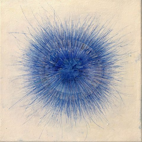 Annette-Selle_Ich-Sehe-Dich-02_2025_Tusche-Acryl-Leinwand_25x25cm