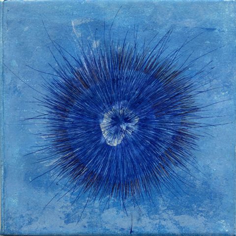 Annette-Selle_Ich-Sehe-Dich-03_2025_Tusche-Acryl-Leinwand_25x25cm