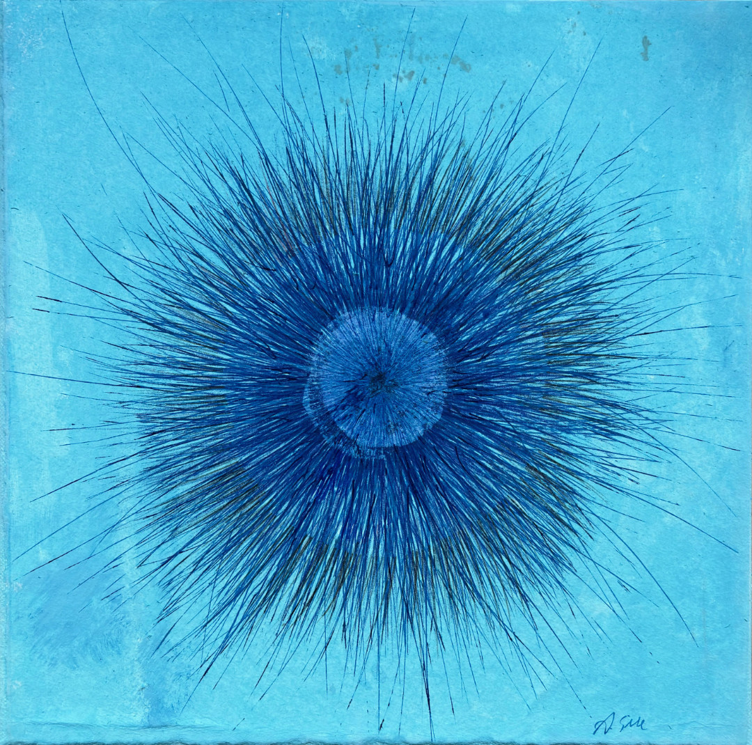 Annette-Selle_Ich-Sehe-Dich-04_2025_Tusche-Acryl-Leinwand_25x25cm